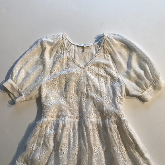 Maje Revery Lace Fit FlareEyelet Embroidered Dress - Picture 4 of 8